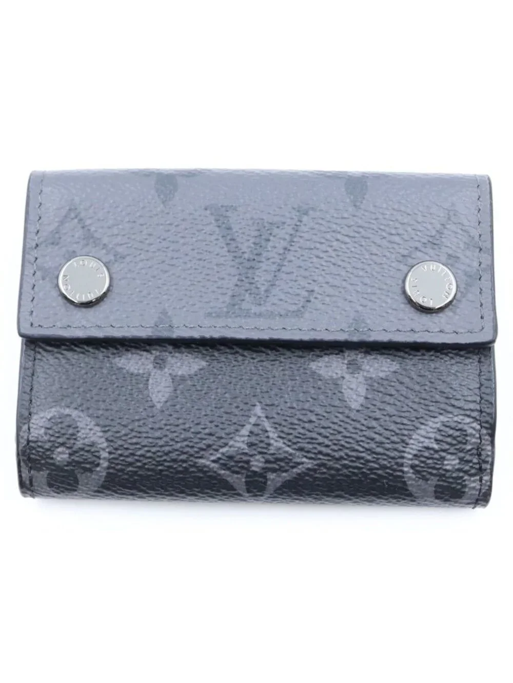 Louis Vuitton Monogram Eclipse Trifold Wallet Leather Compact Black